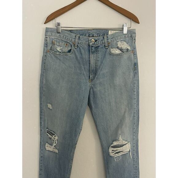 Rag & Bone Jeans 31 Marilyn Union Pool Light Wash Distressed Womens Denim $295 - Picture 4 of 14